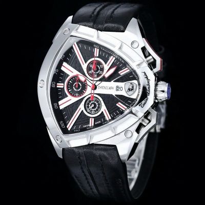Tonino Lamborghini Factory Lamborghini quartz men's Silver Steel Case with white diamond diameter 46mm Watch